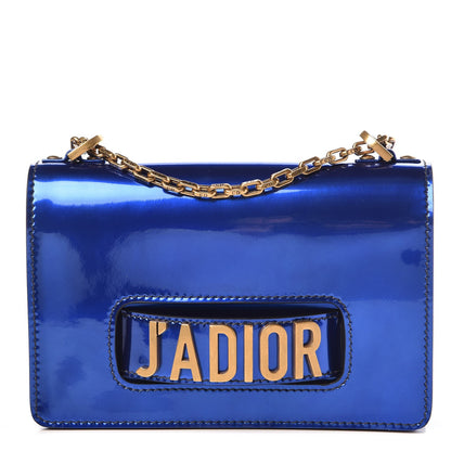 Christian Dior Metallic Calfskin J'Adior Chain Flap Bag Blue 1 of 7