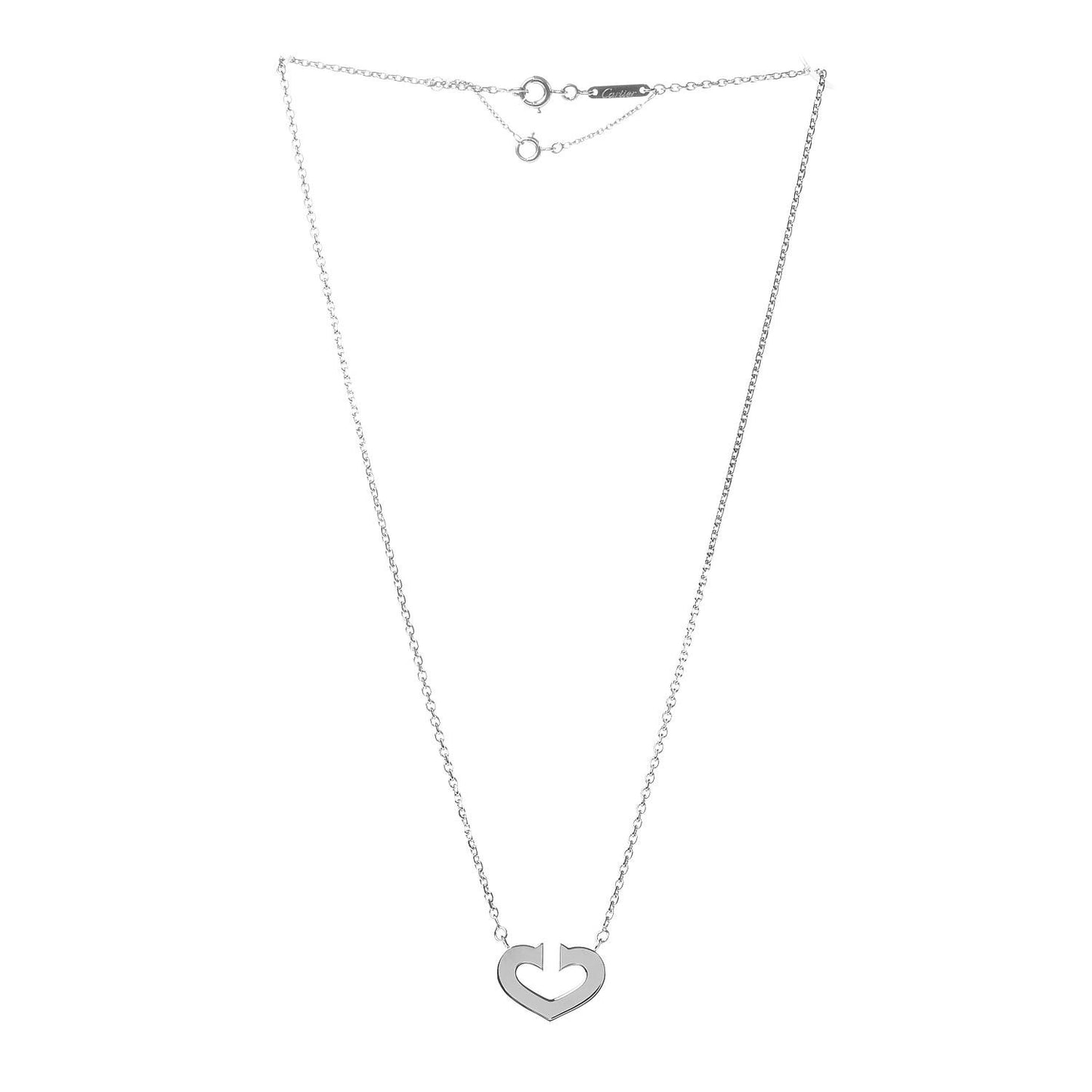18K White Gold Medium Hearts and Symbols Necklace