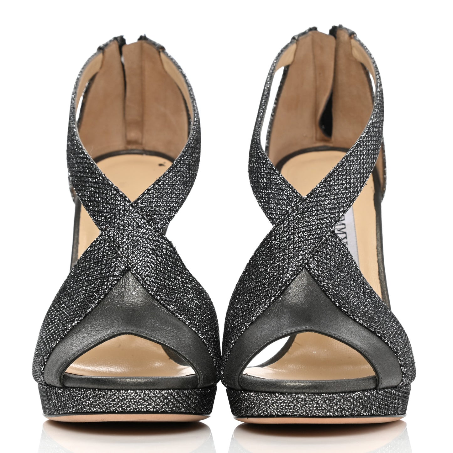 Glitter Crisscross Sandals 35.5 Silver