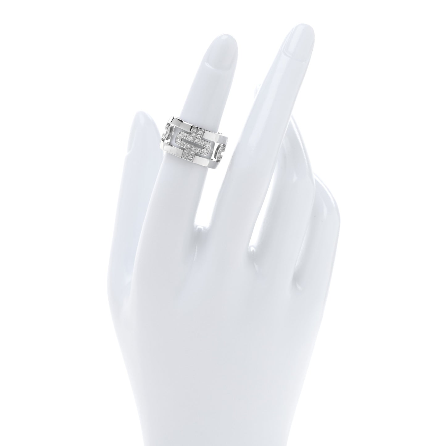 18K White Gold Diamond Parentesi Ring 51 5.75
