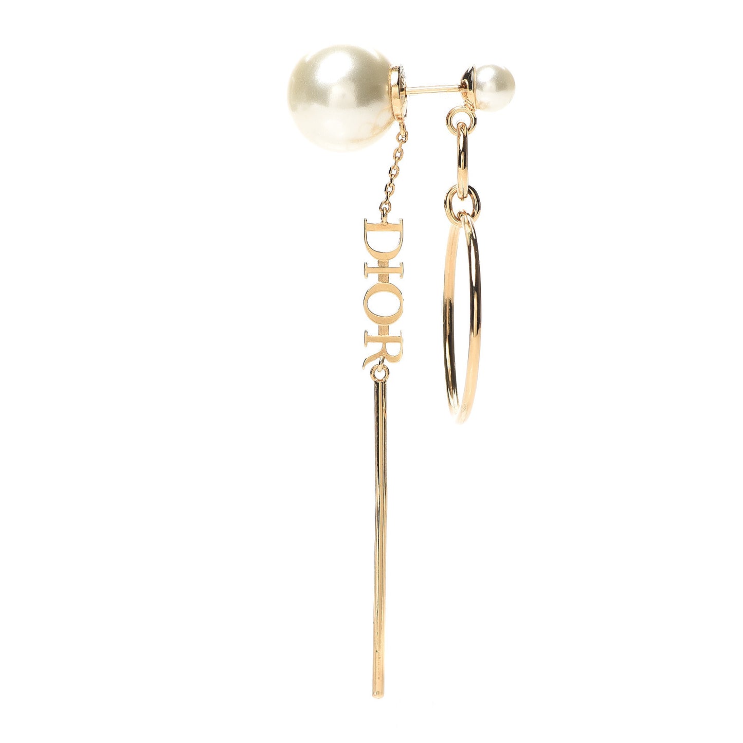 Pearl Tribales Dangle Chain Earrings Gold
