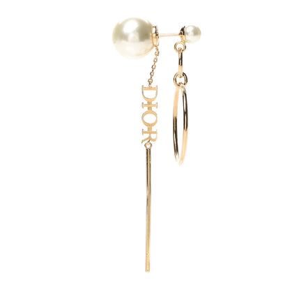 Christian Dior Pearl Tribales Dangle Chain Earrings Gold 3 of 5