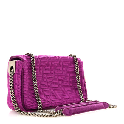 Fendi Technical Fabric FF Midi Chain Baguette Bouganville 3 of 13