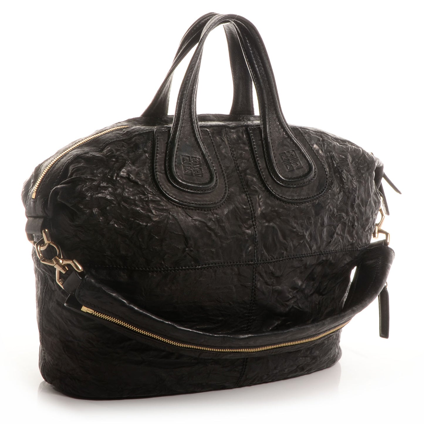Wrinkled Lambskin Medium Nightingale Black