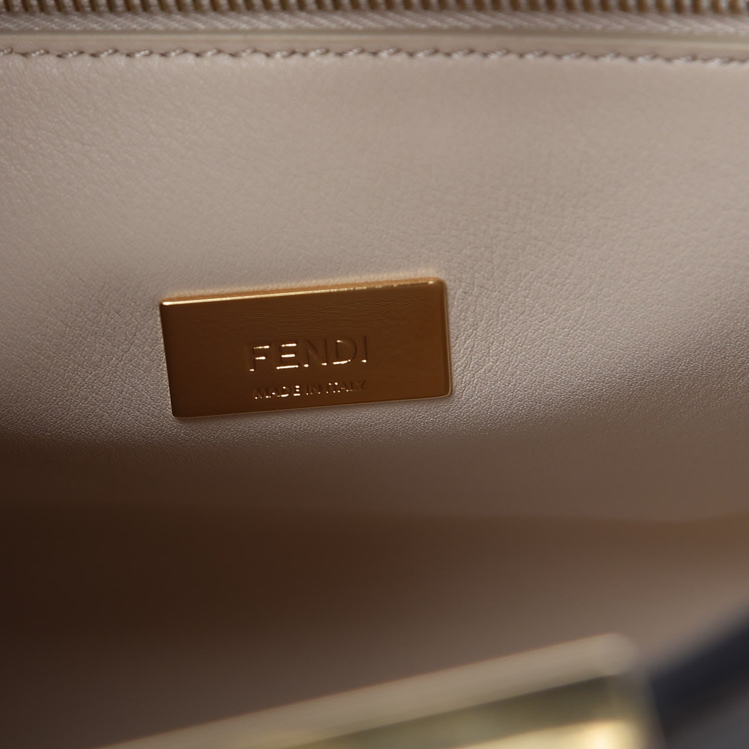 Fendi Vitello Tahiti Burro Bi-Color Medium Peekaboo Iconic Essentially Satchel Maya Camelia Confetto 9 of 15
