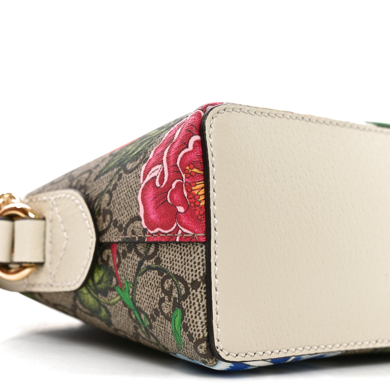 Gucci GG Supreme Monogram Flora Web GG Small Ophidia Dome Shoulder Bag White 17 of 21