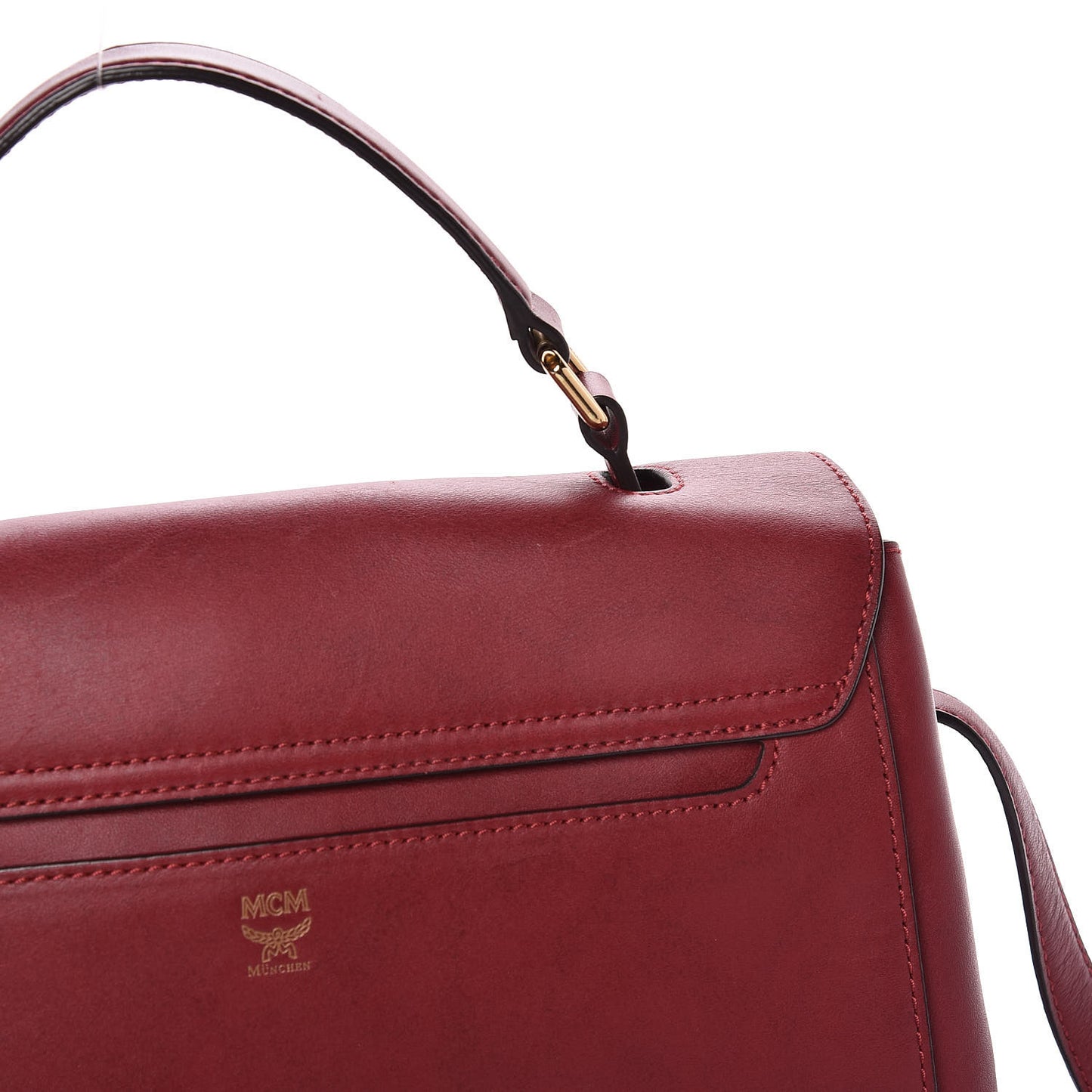 Calfskin Top Handle Satchel Red