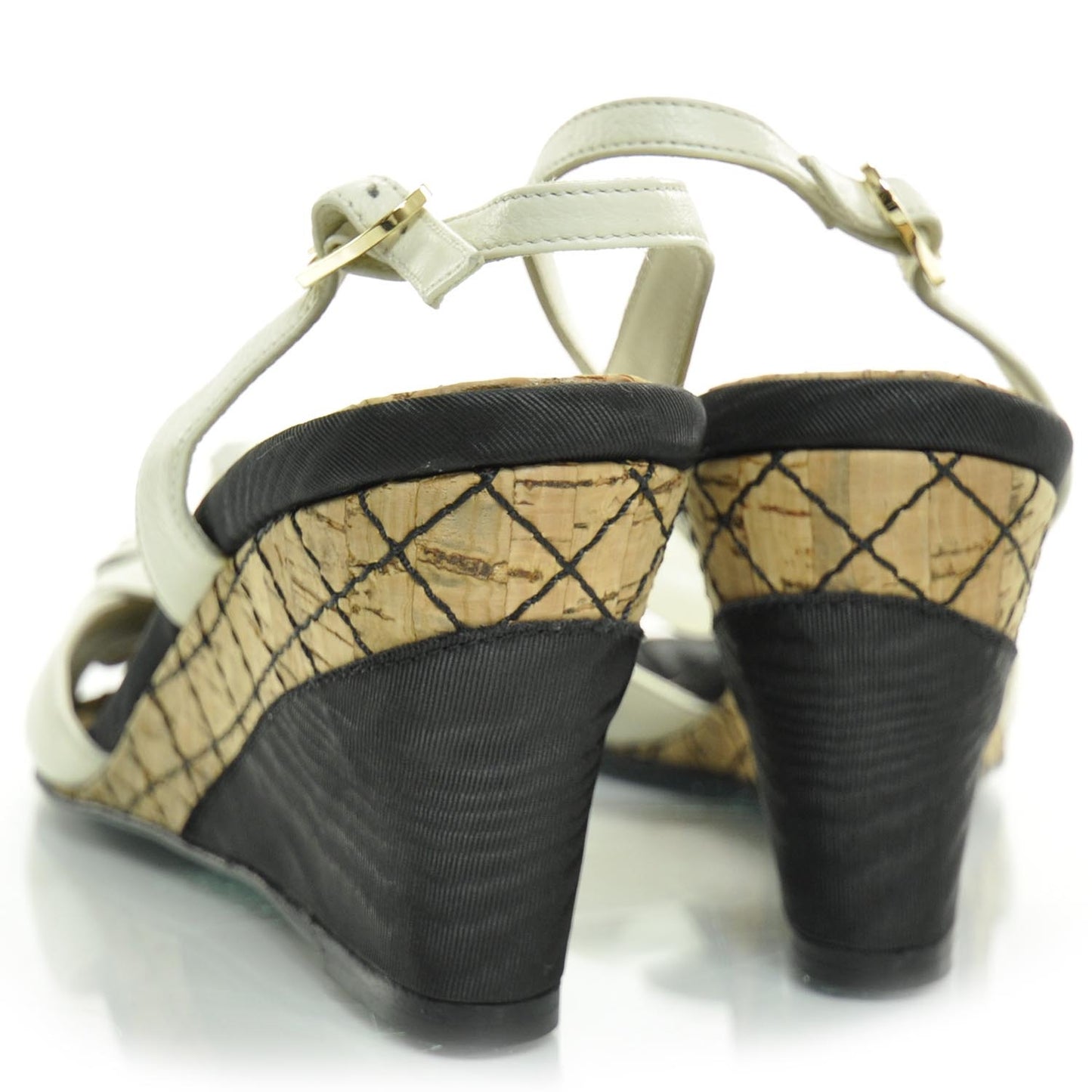 Cork Camellia Wedge Sandals 37.5