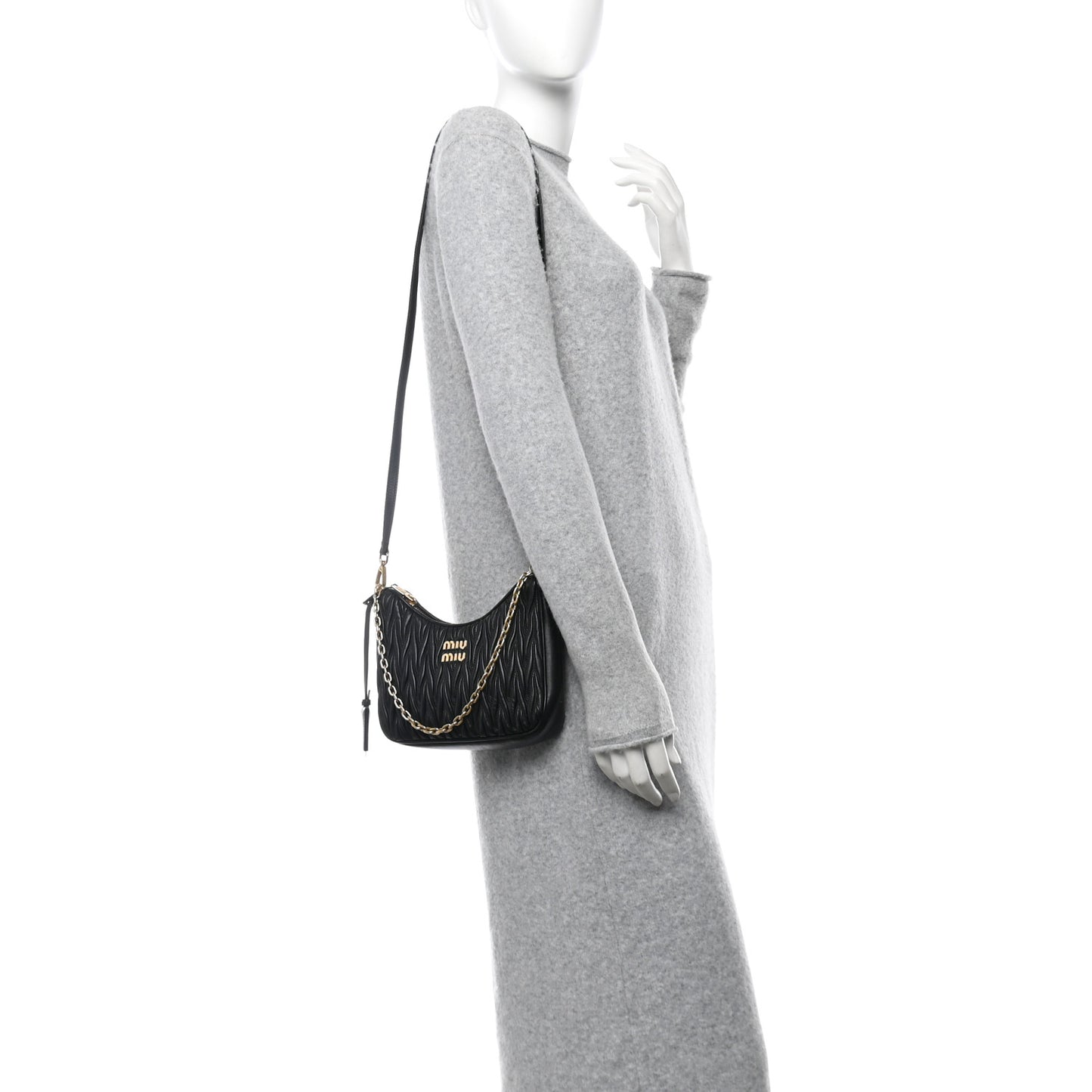 Nappa Matelasse Shoulder Bag Black