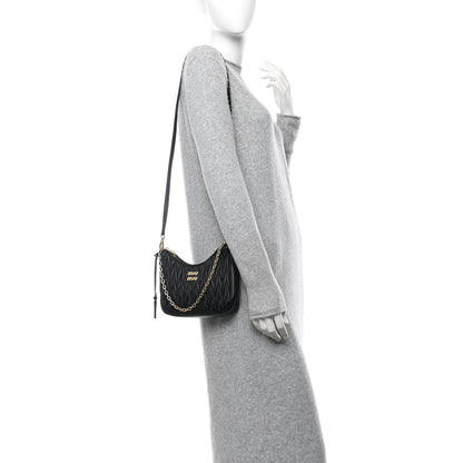 Miu Miu Nappa Matelasse Shoulder Bag Black 2 of 10