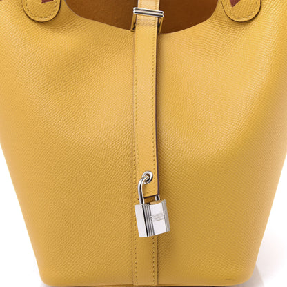 Hermes Epsom Tressage De Cuir Picotin Lock 18 PM Amber 10 of 11