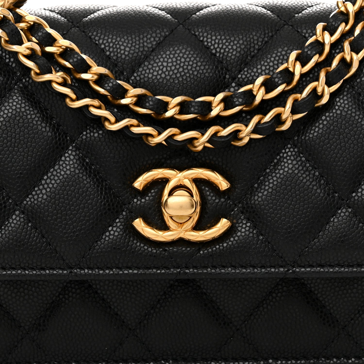 Chanel Caviar Quilted Chain Link Clutch With Chain Black 9 of 11