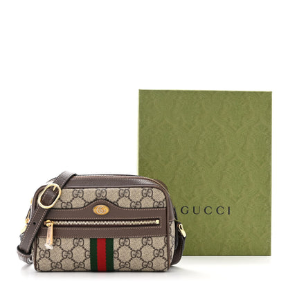 Gucci GG Supreme Monogram Web Mini Ophidia Shoulder Bag Brown 12 of 12