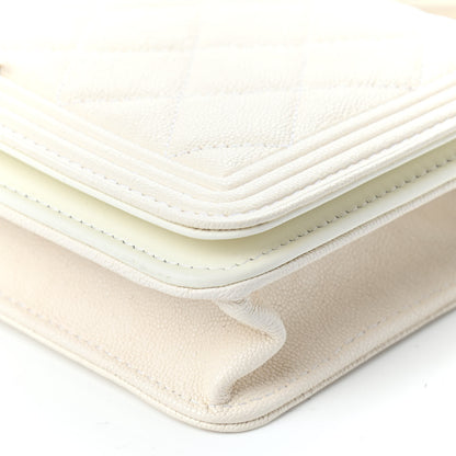 Chanel Caviar Quilted Boy Wallet On Chain WOC White 11 of 11