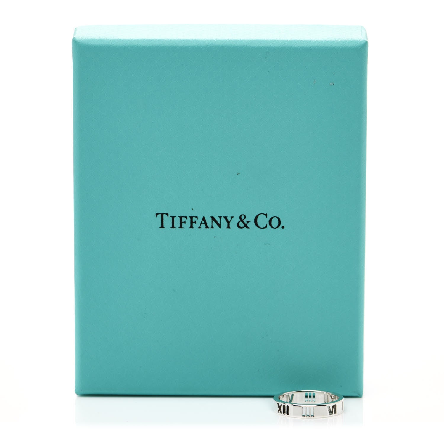 Tiffany Sterling Silver Narrow Atlas Pierced Ring 49 4.75 6 of 6