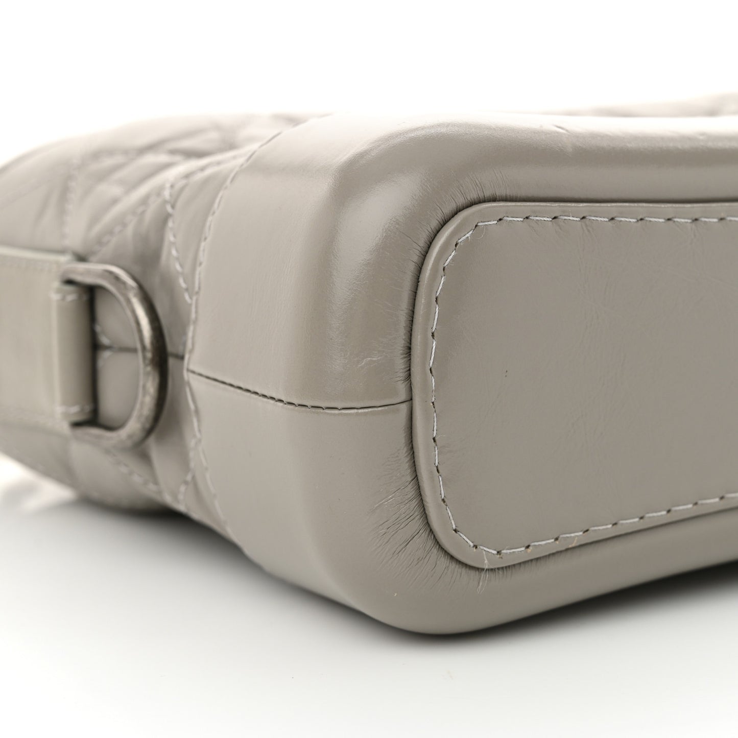 Aged Calfskin Quilted Small Gabrielle Hobo Grey