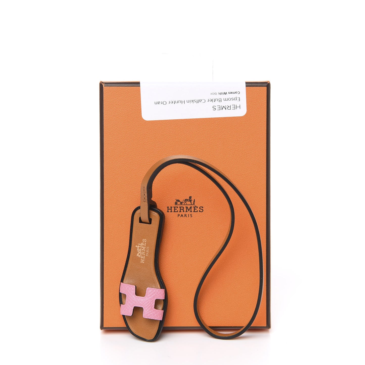 Epsom Butler Calfskin Hunter Oran Nano Bag Charm Rose Confetti Sable