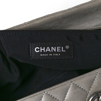 Chanel Iridescent Calfskin Chic Quilt Bowling Bag Grey 5 of 9