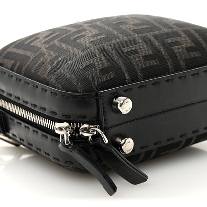 Fendi Recycled Fabric Jacquard Vitello Astro FF 1974 Mini Suitcase Bag Asfalto Black 9 of 10