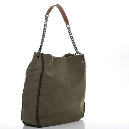 Chanel Canvas Sequins Cubano Trip Hobo Khaki 3 of 7