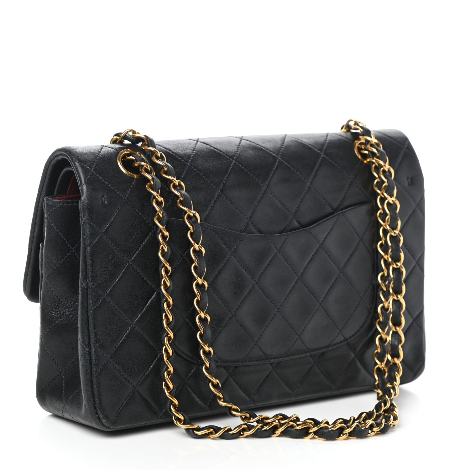 Chanel Lambskin Quilted Medium Double Flap Navy 3 of 10