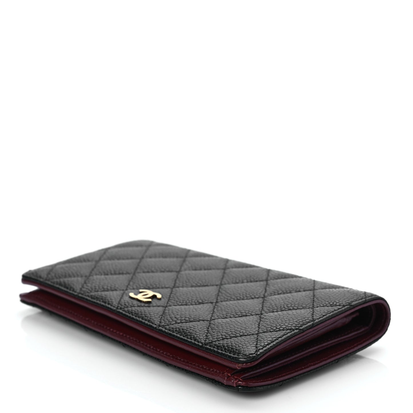 Caviar Quilted Yen Wallet Black