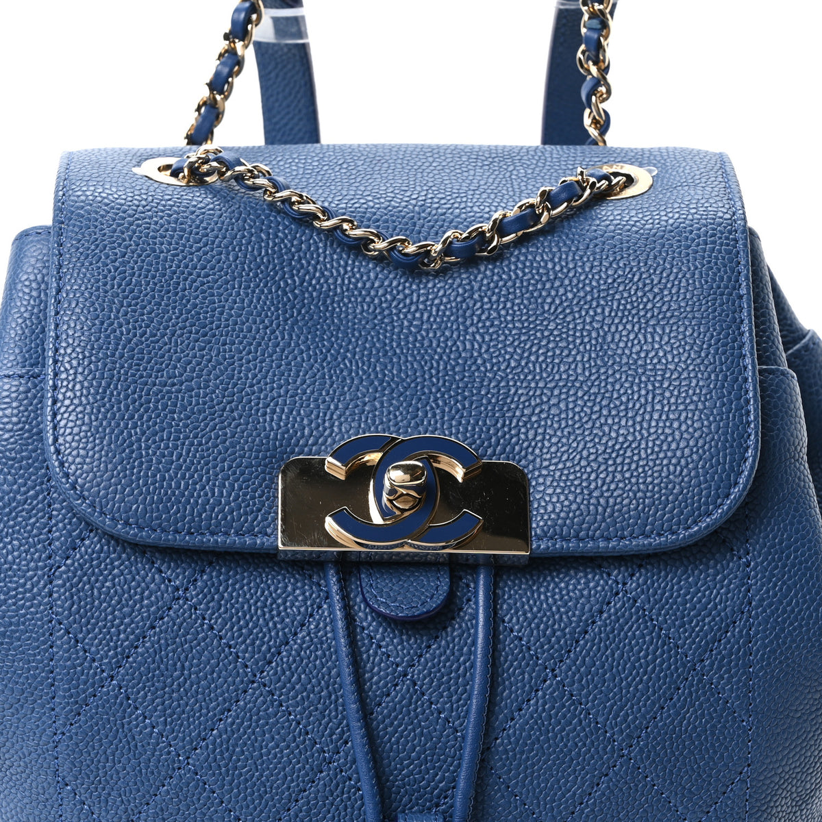 Caviar Quilted Backpack Blue