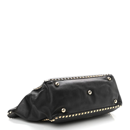 Valentino Garavani Vitello Medium Rockstud Tote Black 4 of 9