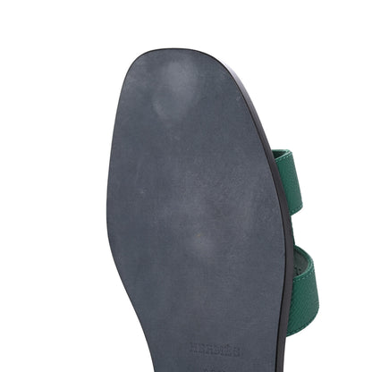 Hermes Epsom Oran Sandals 38.5 Vert Emeraude 11 of 13