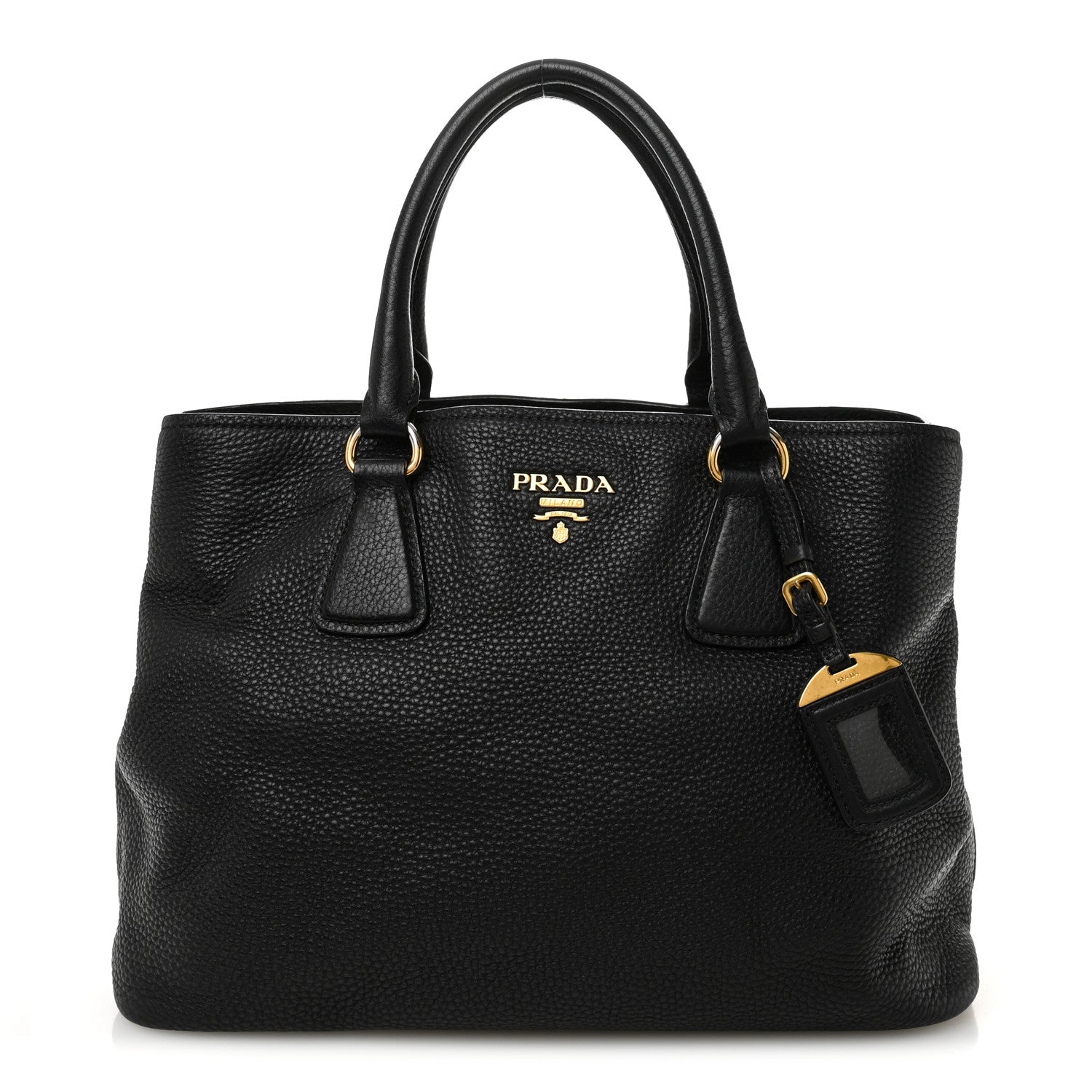 Prada Vitello Daino Tote Black 1 of 12