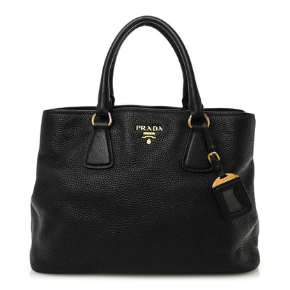 Prada Vitello Daino Tote Black 1 of 12