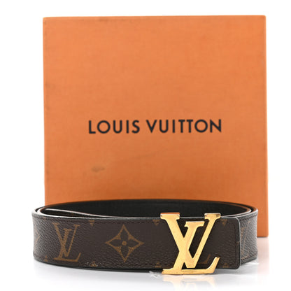 Louis Vuitton Calfskin Monogram 30mm LV Initiales Reversible Belt 85 34 Black 7 of 7