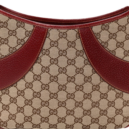 Gucci Monogram Calfskin Shoulder Bag Hobo Red 7 of 9