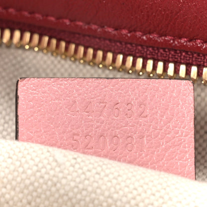Gucci Azalea Calfskin Enamel Matelasse Diagonal Small Torchon GG Marmont Chain Shoulder Bag New Cherry Red Wild Rose 7 of 9