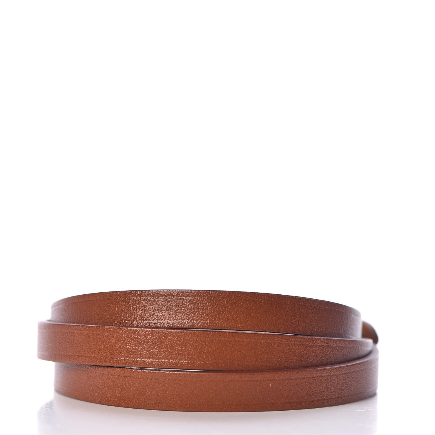 Hermes Tadelakt Hapi 3 MM Triple Tour Bracelet S Fauve 3 of 7