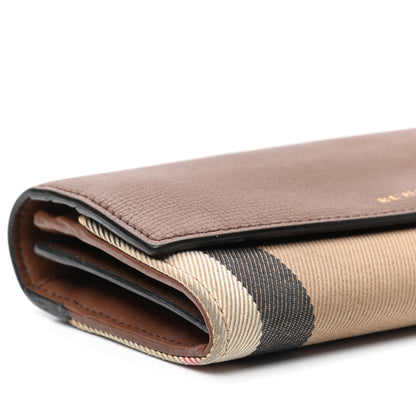 Burberry Grainy Calfskin House Check Continental Wallet Tan 8 of 13
