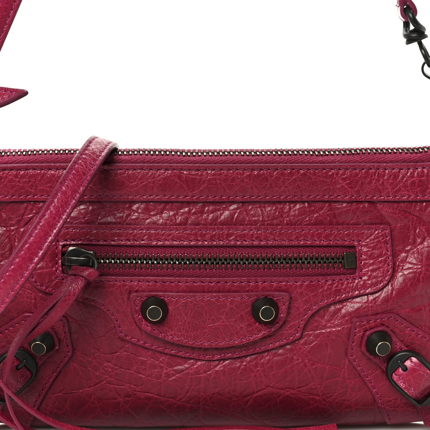 Balenciaga Agneau Arena Classic Hardware Le City Pouch On Strap Framboise 8 of 10