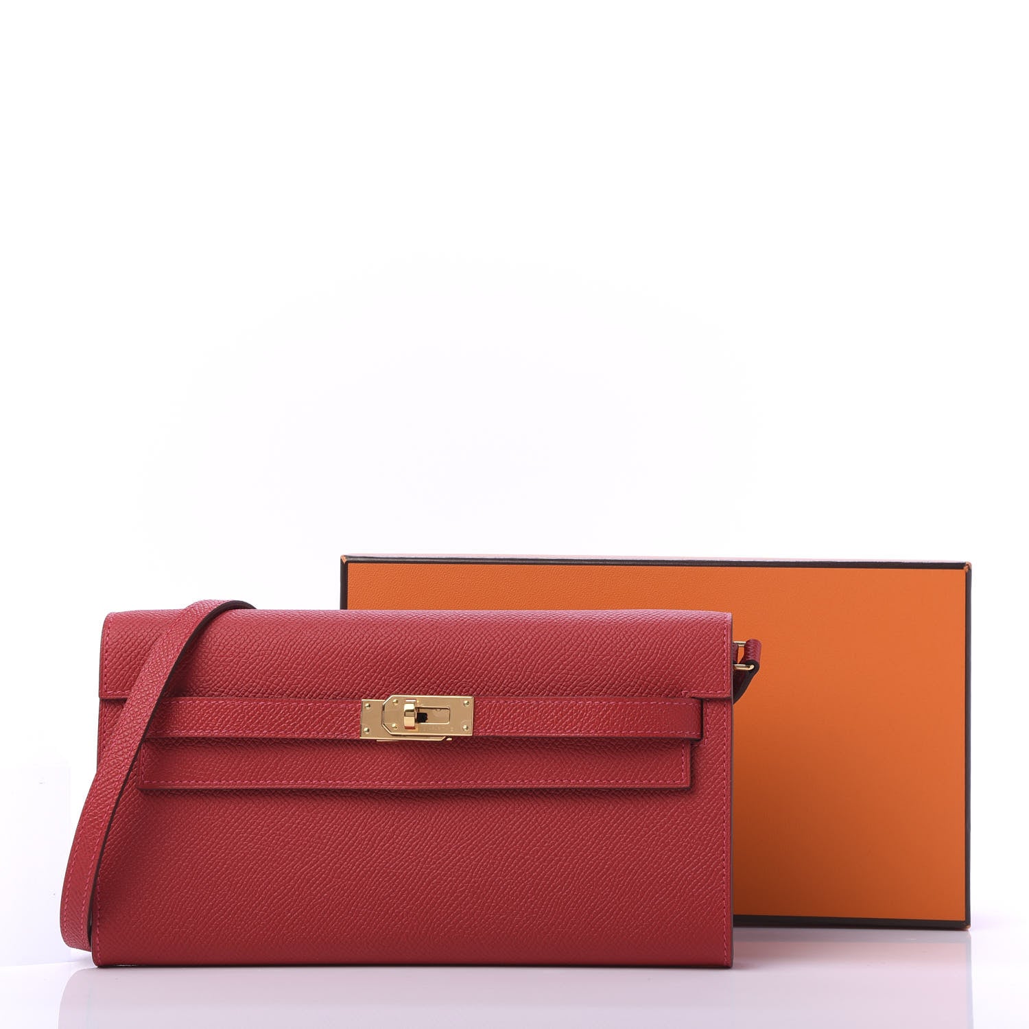 Hermes Epsom Kelly Wallet To Go Rouge Casaque 10 of 10