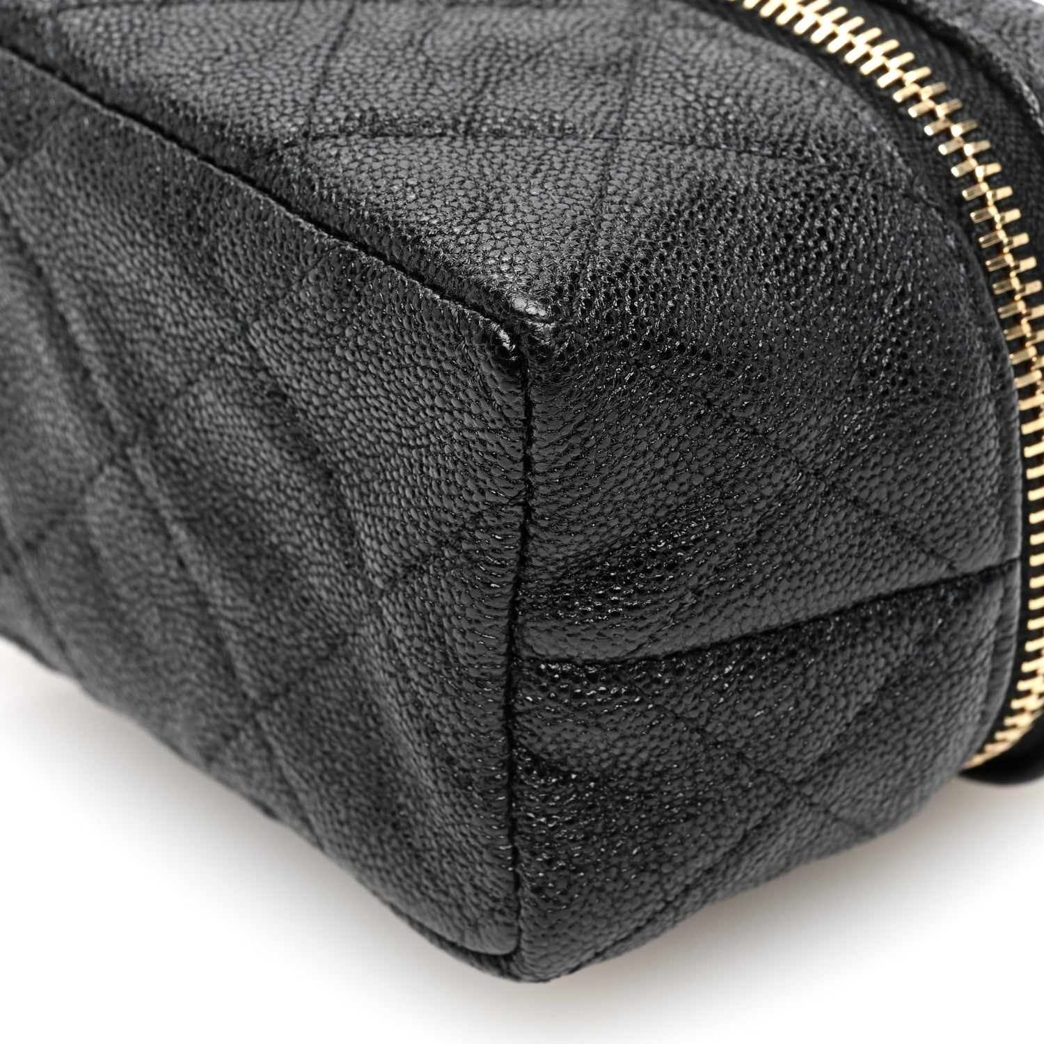 Chanel Caviar Quilted Mini Top Handle Vanity With Chain Black 10 of 10