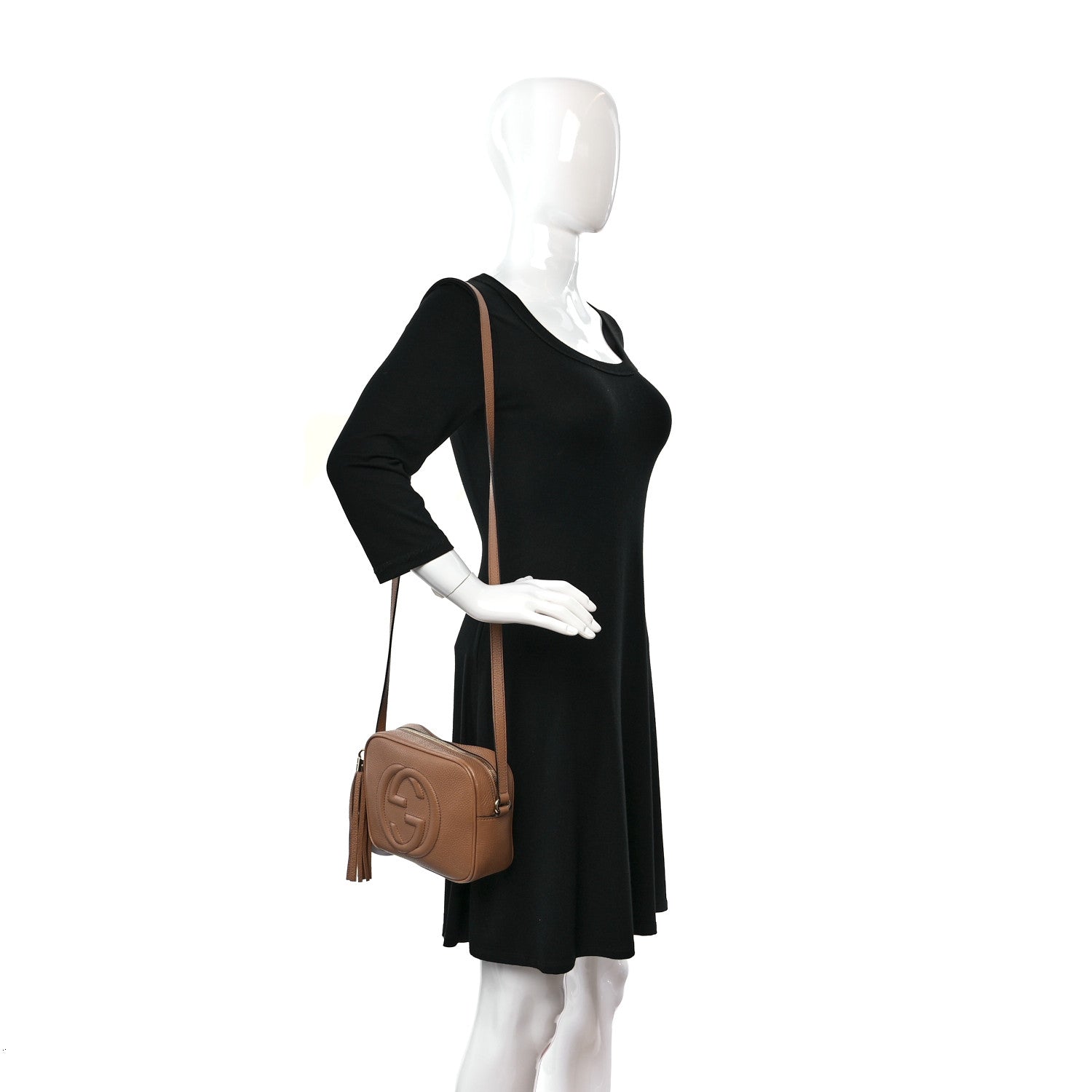 Gucci Pebbled Calfskin Small Soho Disco Bag Camelia 2 of 9