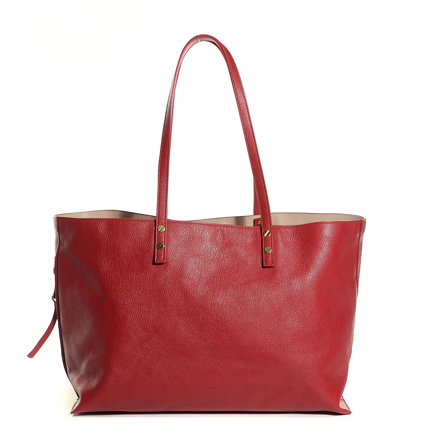Goatskin Dilan East West Tote Red