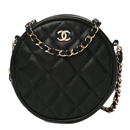 Chanel Caviar Quilted Round Clutch With Chain Black 1 of 11