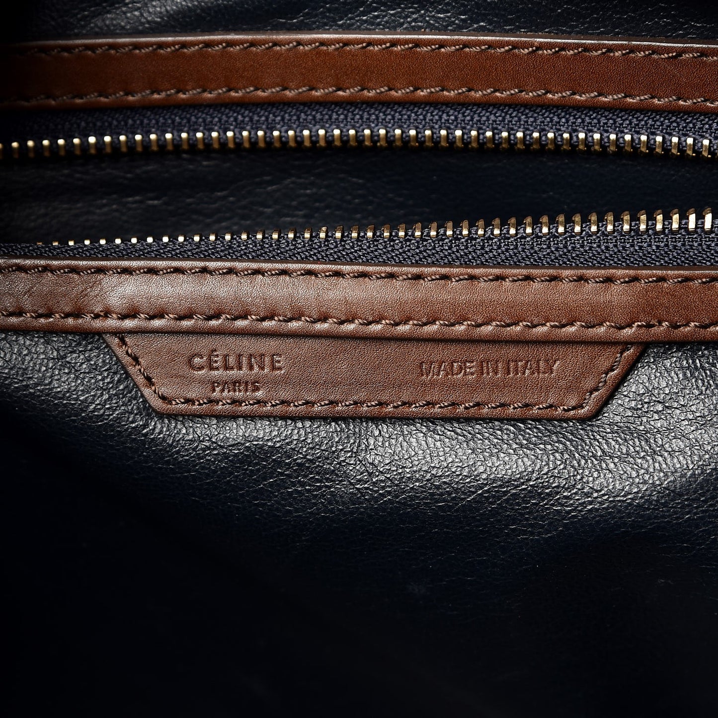 Smooth Calfskin Mini Tri-Color Luggage Navy