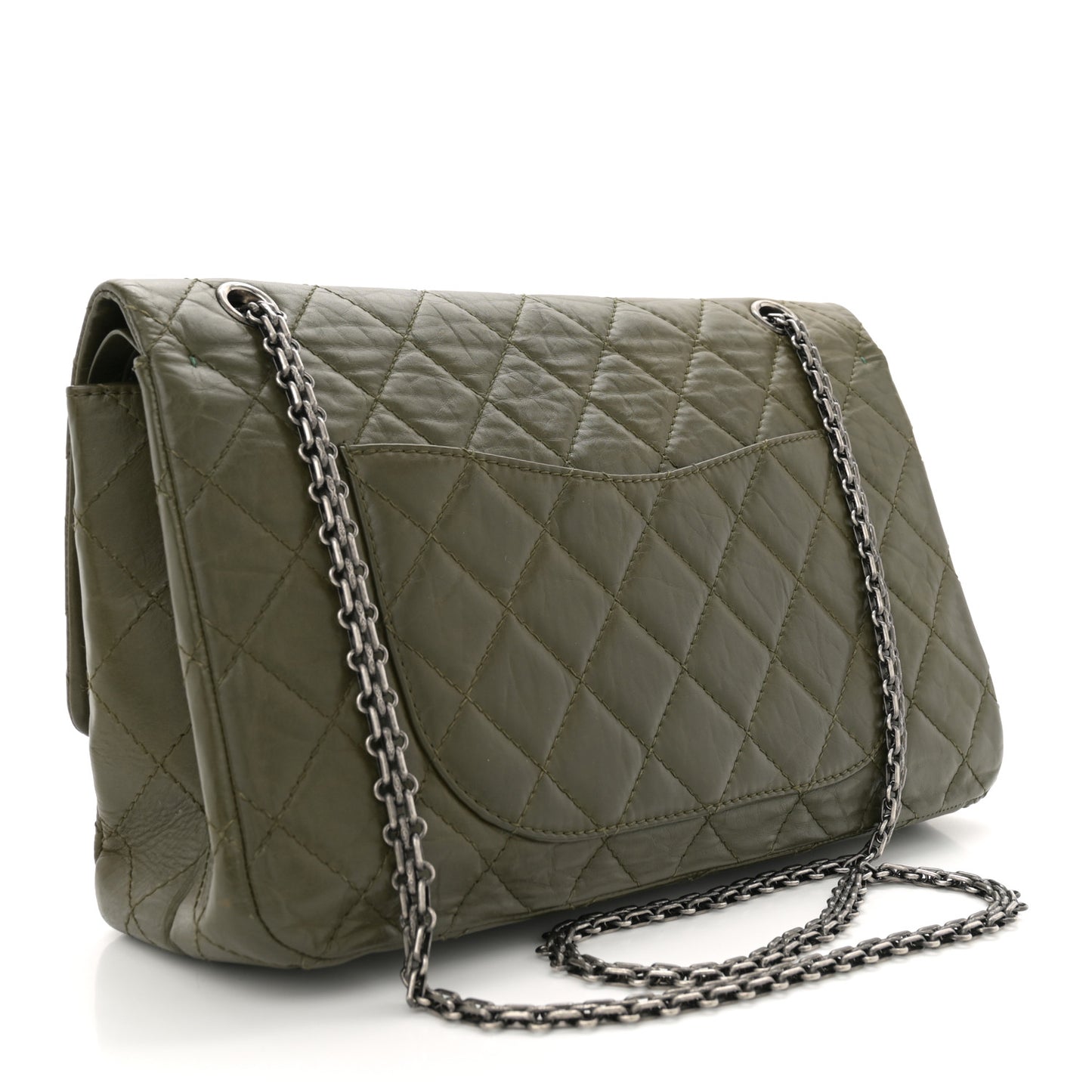 Aged Calfskin Quilted 2.55 Reissue 227 Flap Dark Green