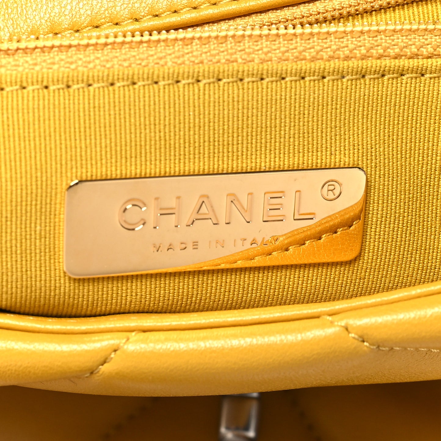 Lambskin Quilted Medium Chanel 19 Flap Yellow