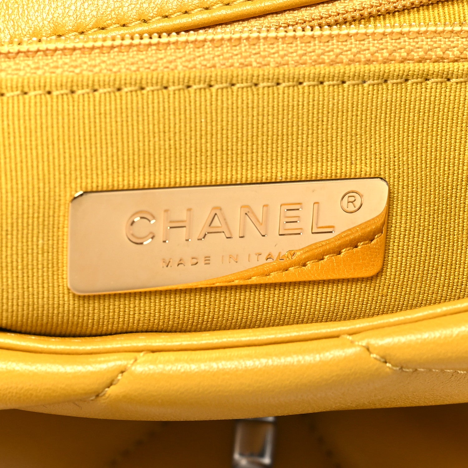 Chanel Lambskin Quilted Medium Chanel 19 Flap Yellow 6 of 10