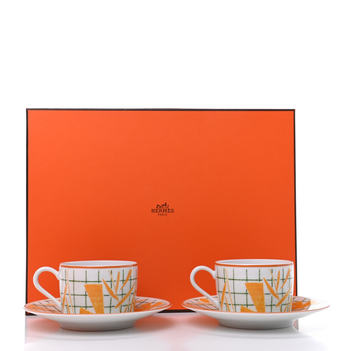 Porcelain A Walk In The Garden Tea Cup And Saucer Set Of 2