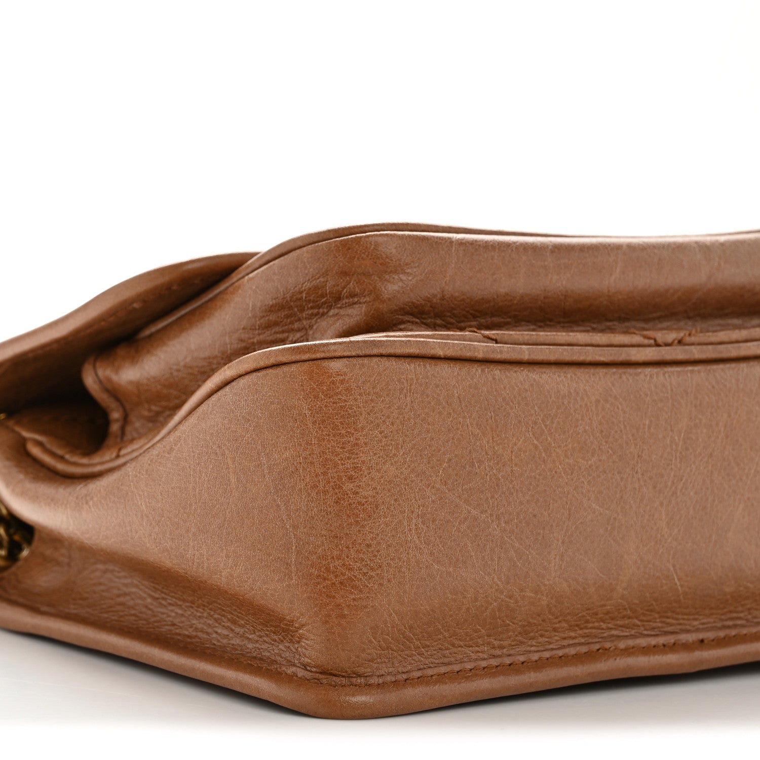 Saint Laurent Crinkled Calfskin Matelasse Monogram Baby Niki Chain Satchel Light Caramel 9 of 10