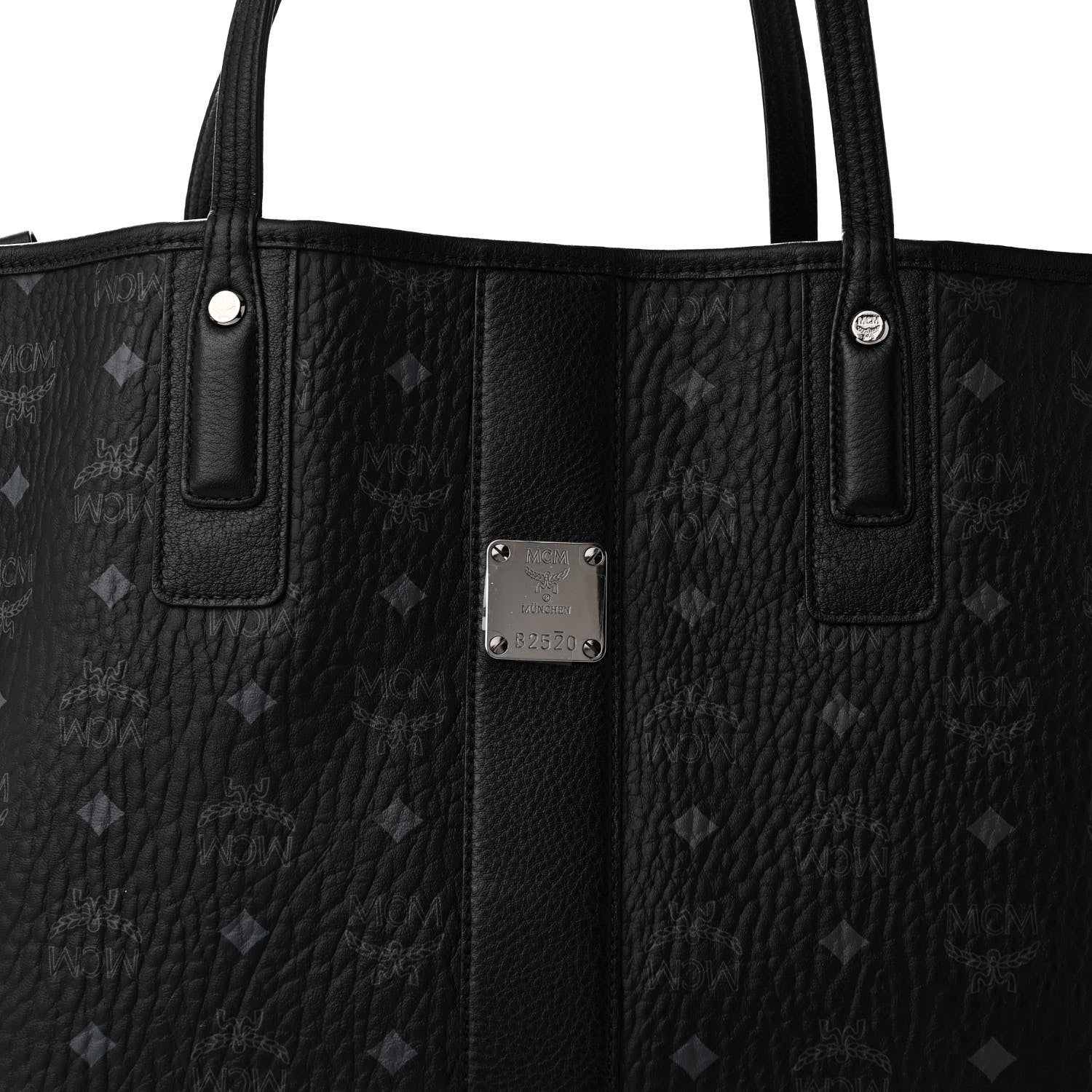 MCM Visetos Medium Liz Reversible Shopper Tote Black 11 of 15