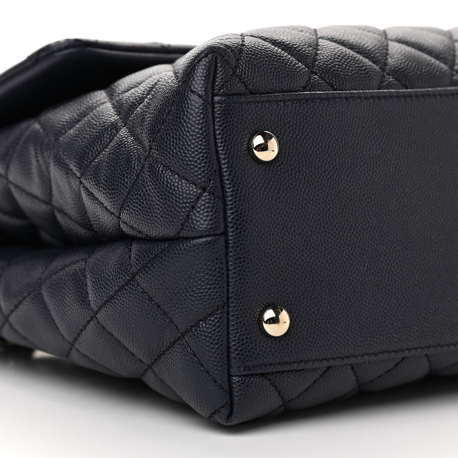 Chanel Caviar Quilted Medium Coco Handle Flap Navy Blue 9 of 11